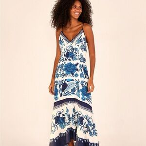 Tropical Tiles Floral Maxi Dress